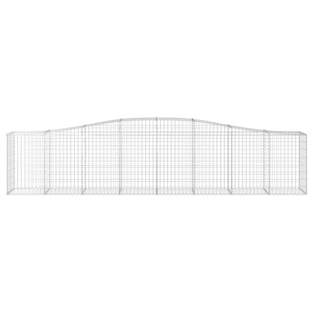 vidaXL Gabionen mit Hochbogen 10 Stk. 400x50x80/100cm Verzinktes Eisen