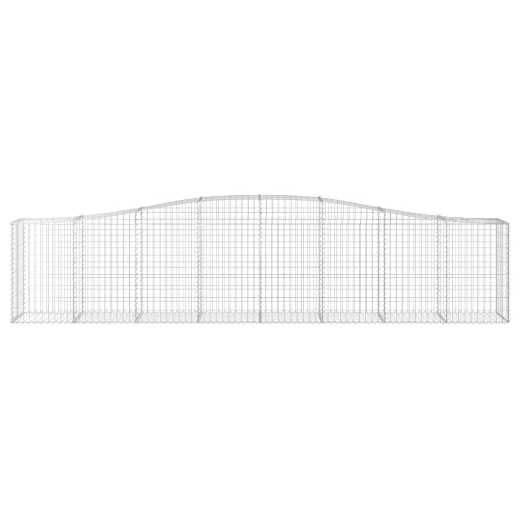 vidaXL Gabionen mit Hochbogen 20 Stk. 400x50x80/100cm Verzinktes Eisen