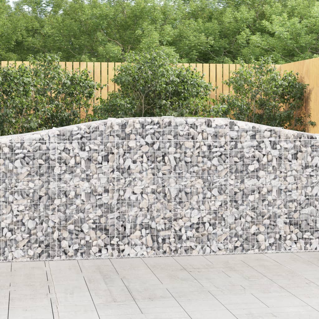 vidaXL Gabionen mit Hochbogen 15 Stk 400x50x100/120cm Verzinktes Eisen