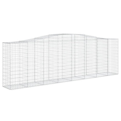 vidaXL Gabions avec arche haute 2 pcs 400x50x120/140cm Fer galvanisé