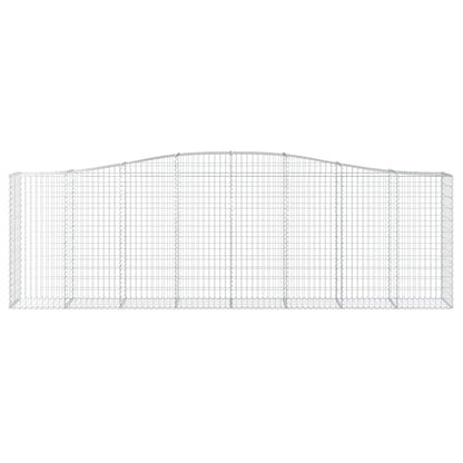 vidaXL Gabions avec arche haute 2 pcs 400x50x120/140cm Fer galvanisé