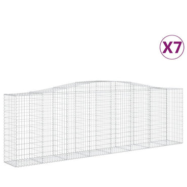 vidaXL Gabions avec arche 7 pcs 400x50x120/140cm Fer galvanisé