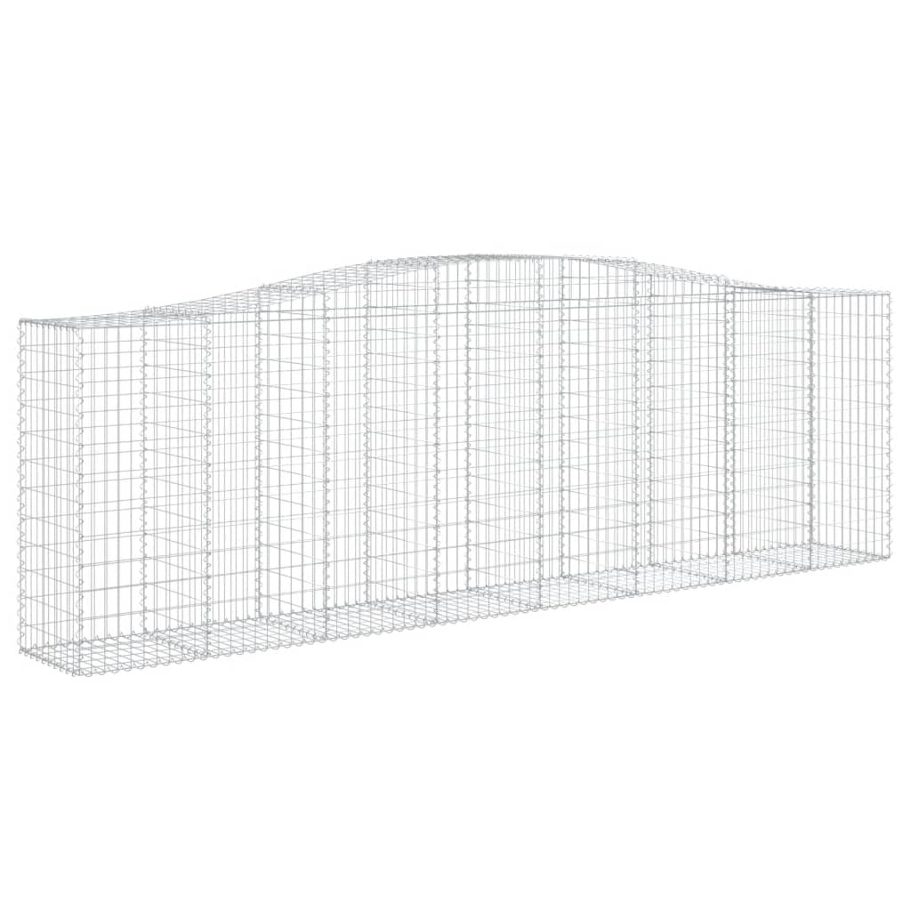 vidaXL Gabions avec arche 20 pcs 400x50x120/140 cm Fer Galvanisé