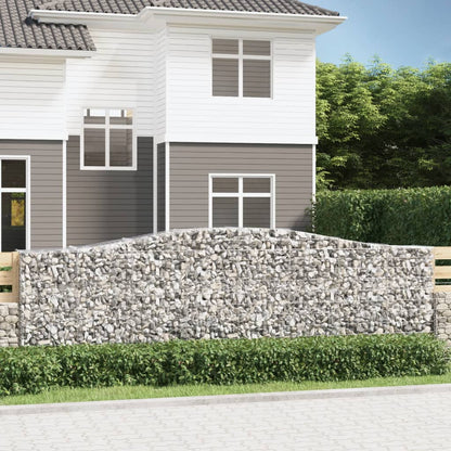 vidaXL Gabions avec arche 20 pcs 400x50x120/140 cm Fer Galvanisé