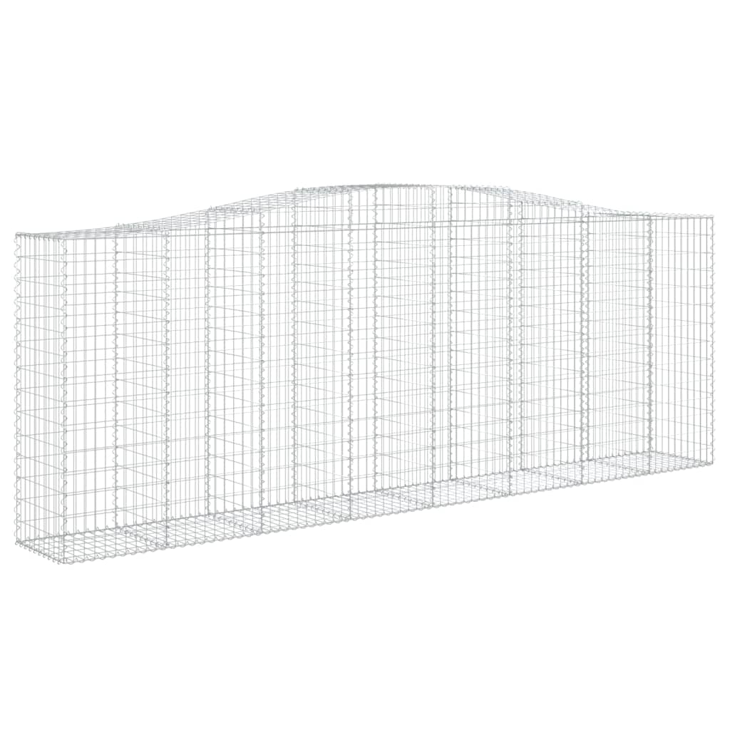 vidaXL Gabions avec arche 2 pcs 400x50x140/160cm Fer galvanisé