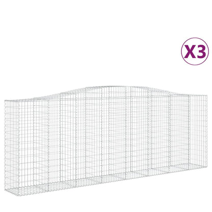 vidaXL Gabions à arc élevé 3 pcs 400x50x140/160 cm Fer galvanisé