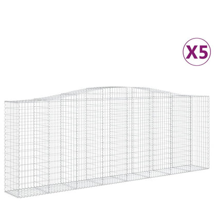 vidaXL Gabions avec arche 5 pcs 400x50x140/160cm Fer galvanisé