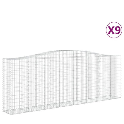vidaXL Gabions avec arche haute 9 pcs 400x50x140/160cm Fer galvanisé
