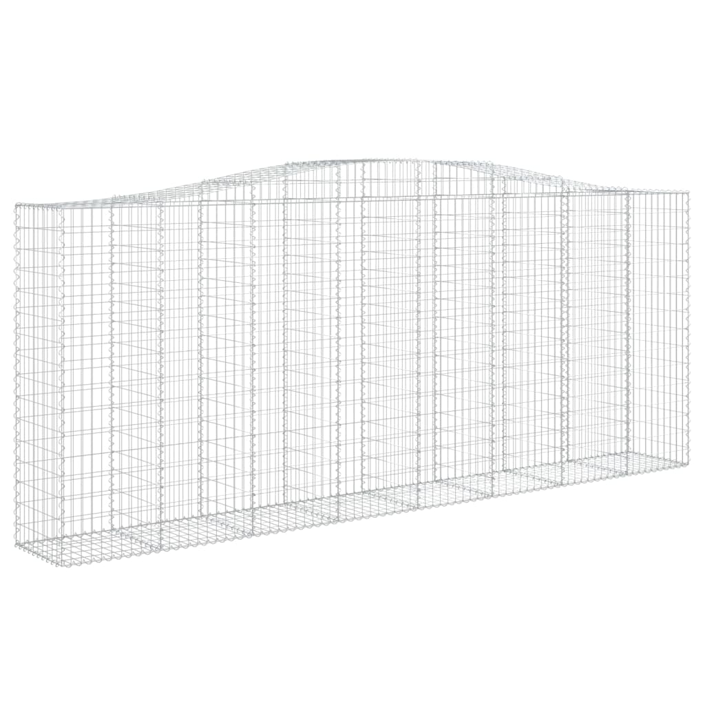 vidaXL Gabionen mit Hochbogen 2 Stk. 400x50x160/180cm Verzinktes Eisen