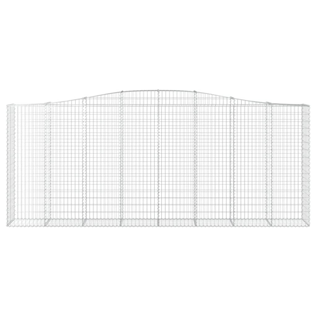 vidaXL Gabionen mit Hochbogen 2 Stk. 400x50x160/180cm Verzinktes Eisen