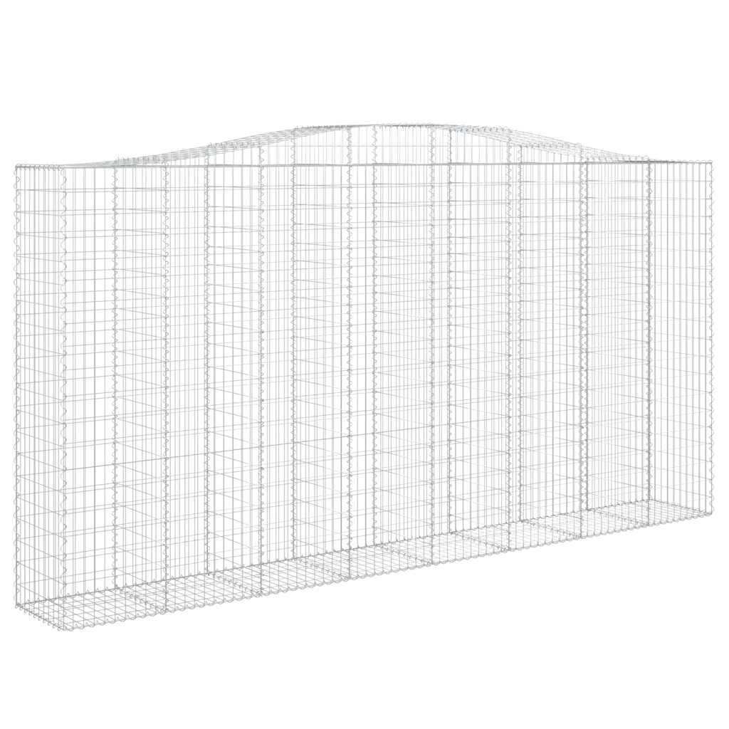 vidaXL Gabionen mit Hochbogen 3 Stk. 400x50x200/220cm Verzinktes Eisen