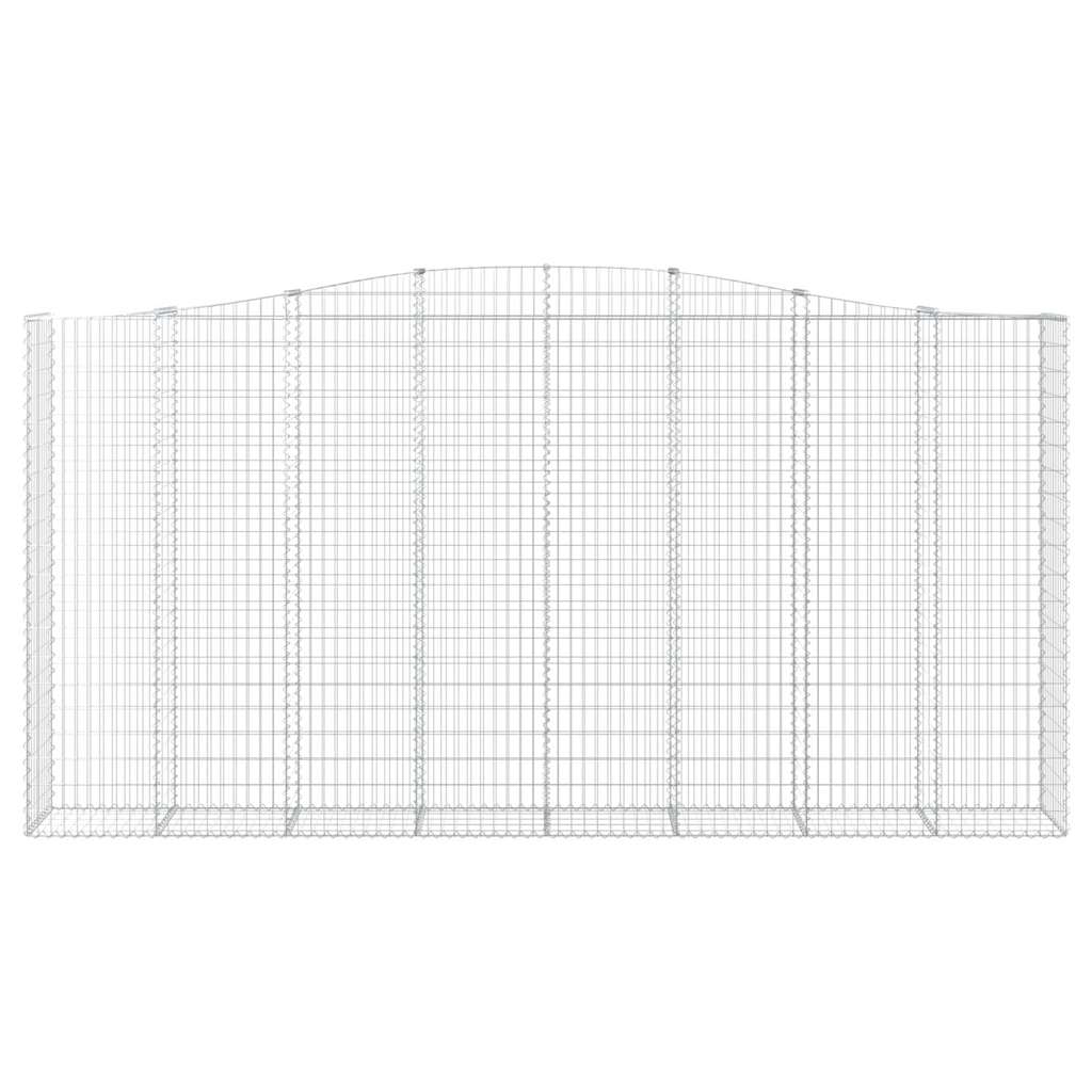 vidaXL Gabionen mit Hochbogen 3 Stk. 400x50x200/220cm Verzinktes Eisen