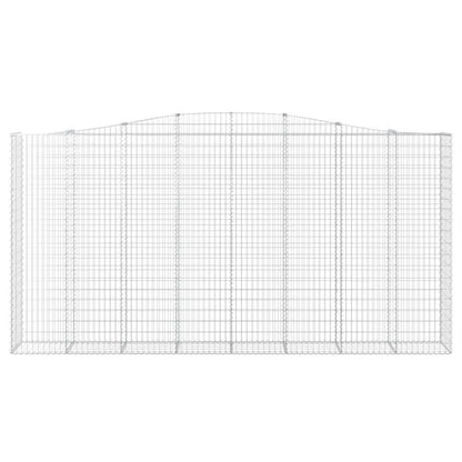 vidaXL Gabionen mit Hochbogen 3 Stk. 400x50x200/220cm Verzinktes Eisen