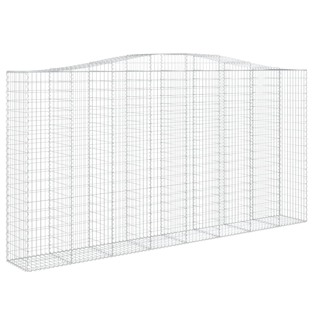 vidaXL Gabionen mit Hochbogen 7 Stk. 400x50x200/220cm Verzinktes Eisen