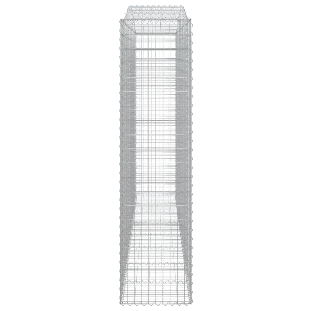 vidaXL Gabionen mit Hochbogen 7 Stk. 400x50x200/220cm Verzinktes Eisen