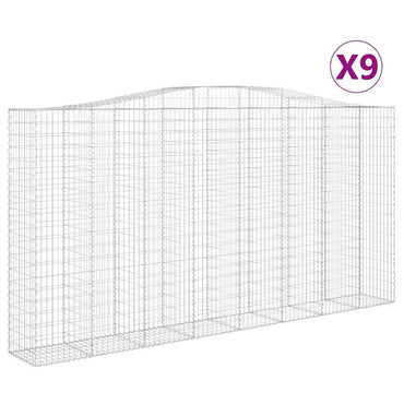 vidaXL Gabions à arche surélevée 9 pcs 400x50x200/220cm Fer galvanisé