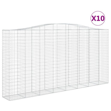vidaXL Gabions à arc élevé 10 pcs 400x50x200/220cm Fer galvanisé