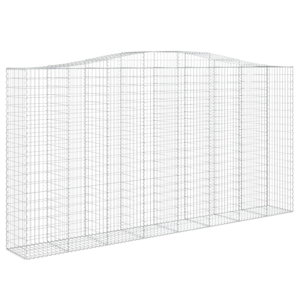 vidaXL Gabionen mit Hochbogen 15Stk. 400x50x200/220cm Verzinktes Eisen