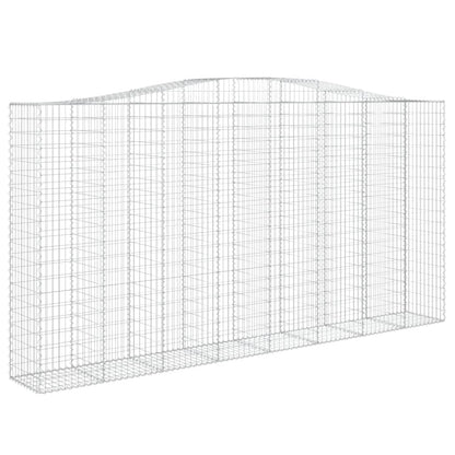 vidaXL Gabionen mit Hochbogen 15Stk. 400x50x200/220cm Verzinktes Eisen