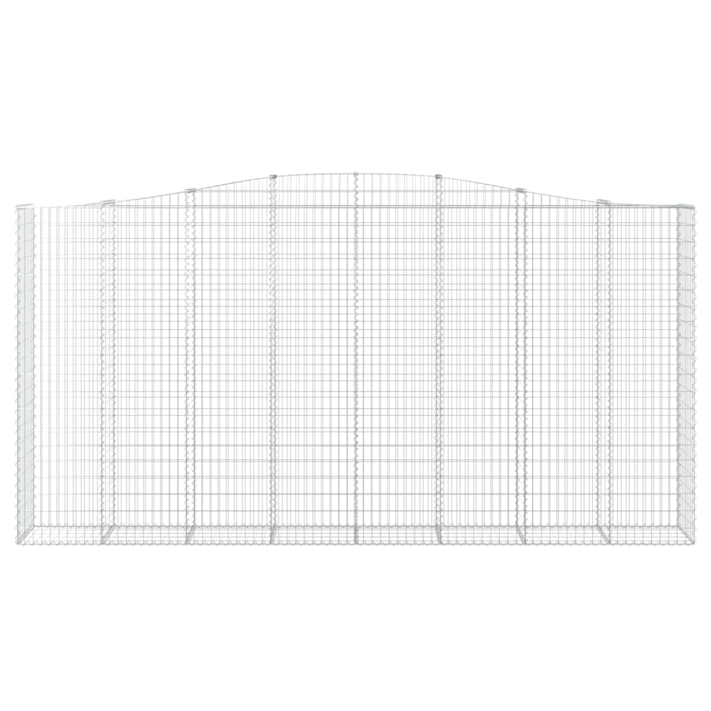 vidaXL Gabionen mit Hochbogen 15Stk. 400x50x200/220cm Verzinktes Eisen