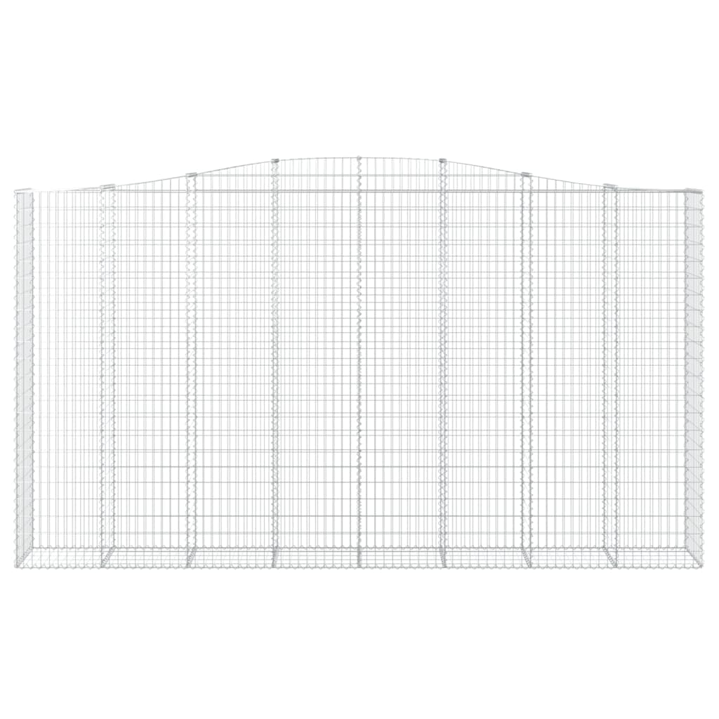 vidaXL Gabionen mit Hochbogen 2 Stk. 400x50x220/240cm Verzinktes Eisen