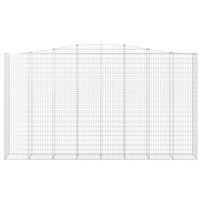 vidaXL Gabionen mit Hochbogen 2 Stk. 400x50x220/240cm Verzinktes Eisen