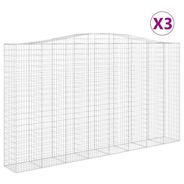 vidaXL Gabions avec arche haute 3 pcs 400x50x220/240 cm Fer galvanisé