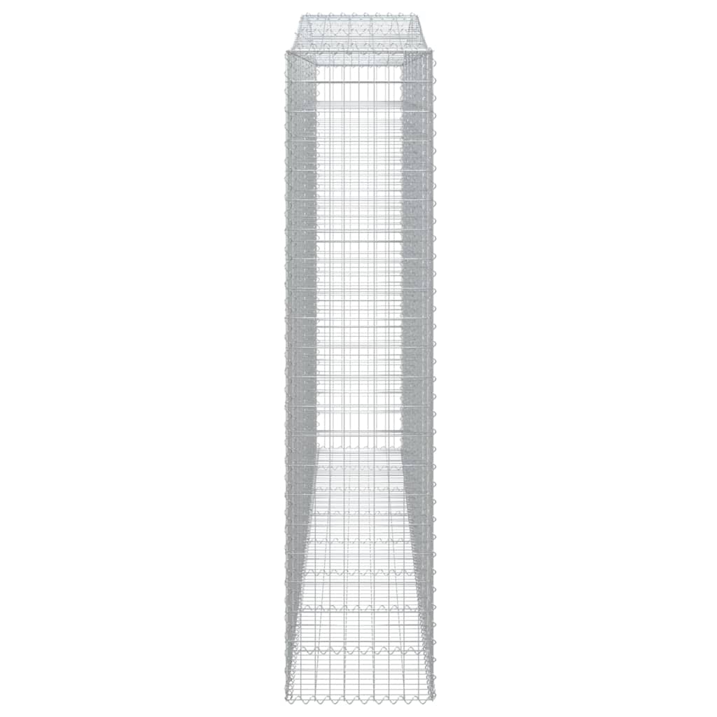 vidaXL Gabionen mit Hochbogen 7 Stk. 400x50x220/240cm Verzinktes Eisen