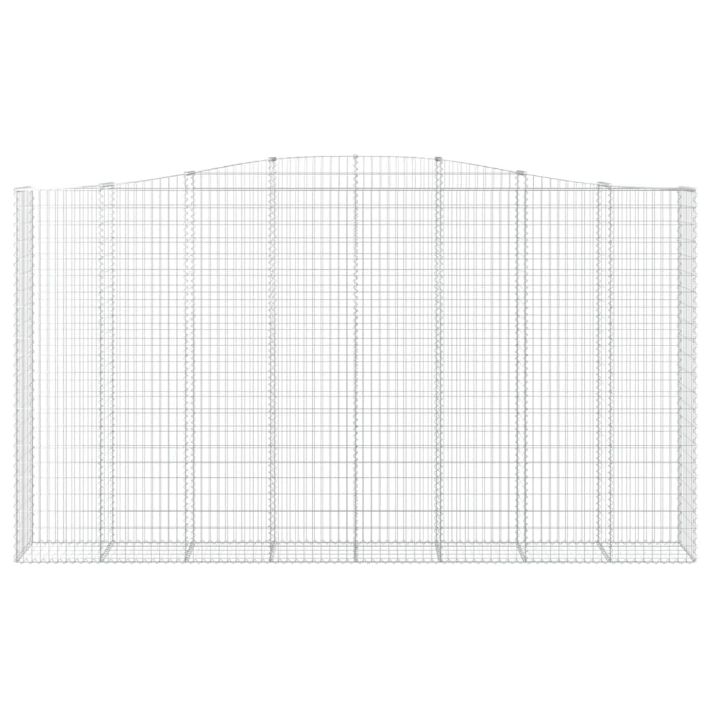 vidaXL Gabionen mit Hochbogen 15Stk. 400x50x220/240cm Verzinktes Eisen