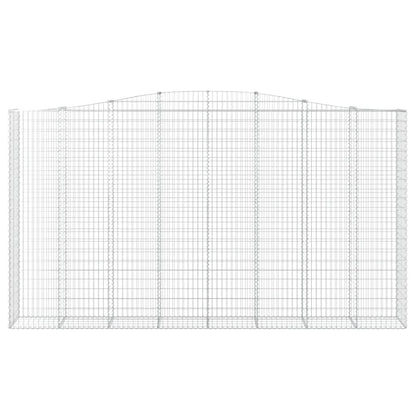 vidaXL Gabionen mit Hochbogen 15Stk. 400x50x220/240cm Verzinktes Eisen