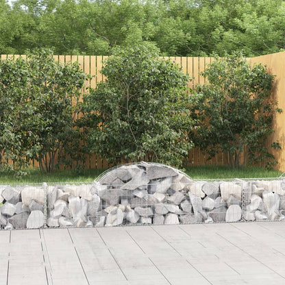 vidaXL Gabions avec arche haute 5 pcs 200x30x40/60 cm Fer galvanisé