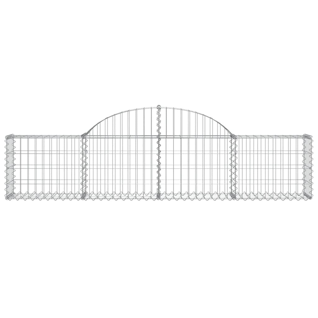 vidaXL Gabionen mit Hochbogen 8 Stk. 200x30x40/60 cm Verzinktes Eisen