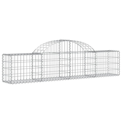 vidaXL Gabionen mit Hochbogen 11 Stk. 200x30x40/60 cm Verzinktes Eisen