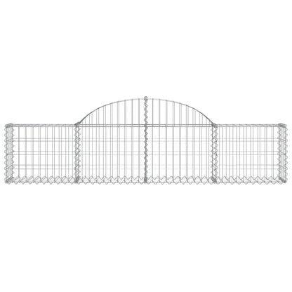 vidaXL Gabionen mit Hochbogen 12 Stk. 200x30x40/60 cm Verzinktes Eisen