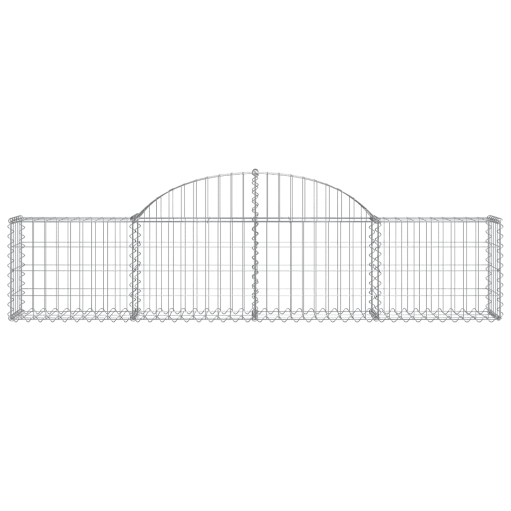 vidaXL Gabionen mit Hochbogen 13 Stk. 200x30x40/60 cm Verzinktes Eisen