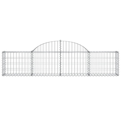 vidaXL Gabionen mit Hochbogen 13 Stk. 200x30x40/60 cm Verzinktes Eisen
