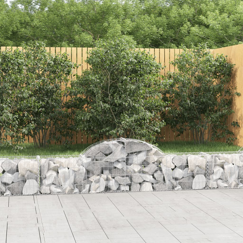 vidaXL Gabionen mit Hochbogen 13 Stk. 200x30x40/60 cm Verzinktes Eisen