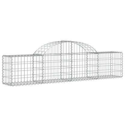 vidaXL Gabionen mit Hochbogen 14 Stk. 200x30x40/60 cm Verzinktes Eisen