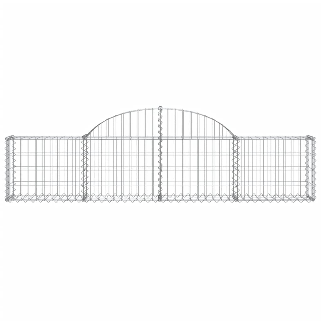 vidaXL Gabionen mit Hochbogen 15 Stk. 200x30x40/60 cm Verzinktes Eisen