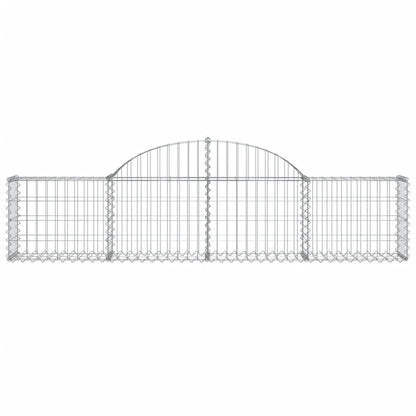 vidaXL Gabionen mit Hochbogen 15 Stk. 200x30x40/60 cm Verzinktes Eisen