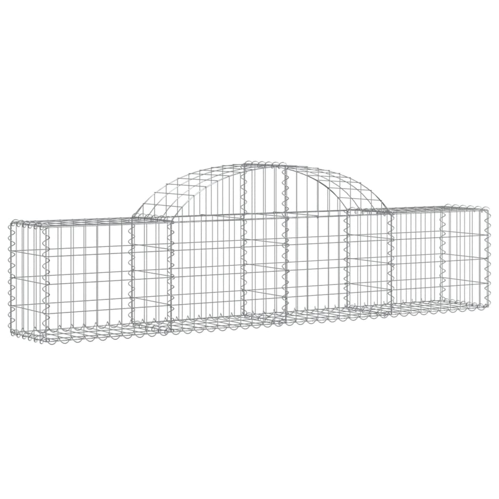vidaXL Gabionen mit Hochbogen 18 Stk. 200x30x40/60 cm Verzinktes Eisen