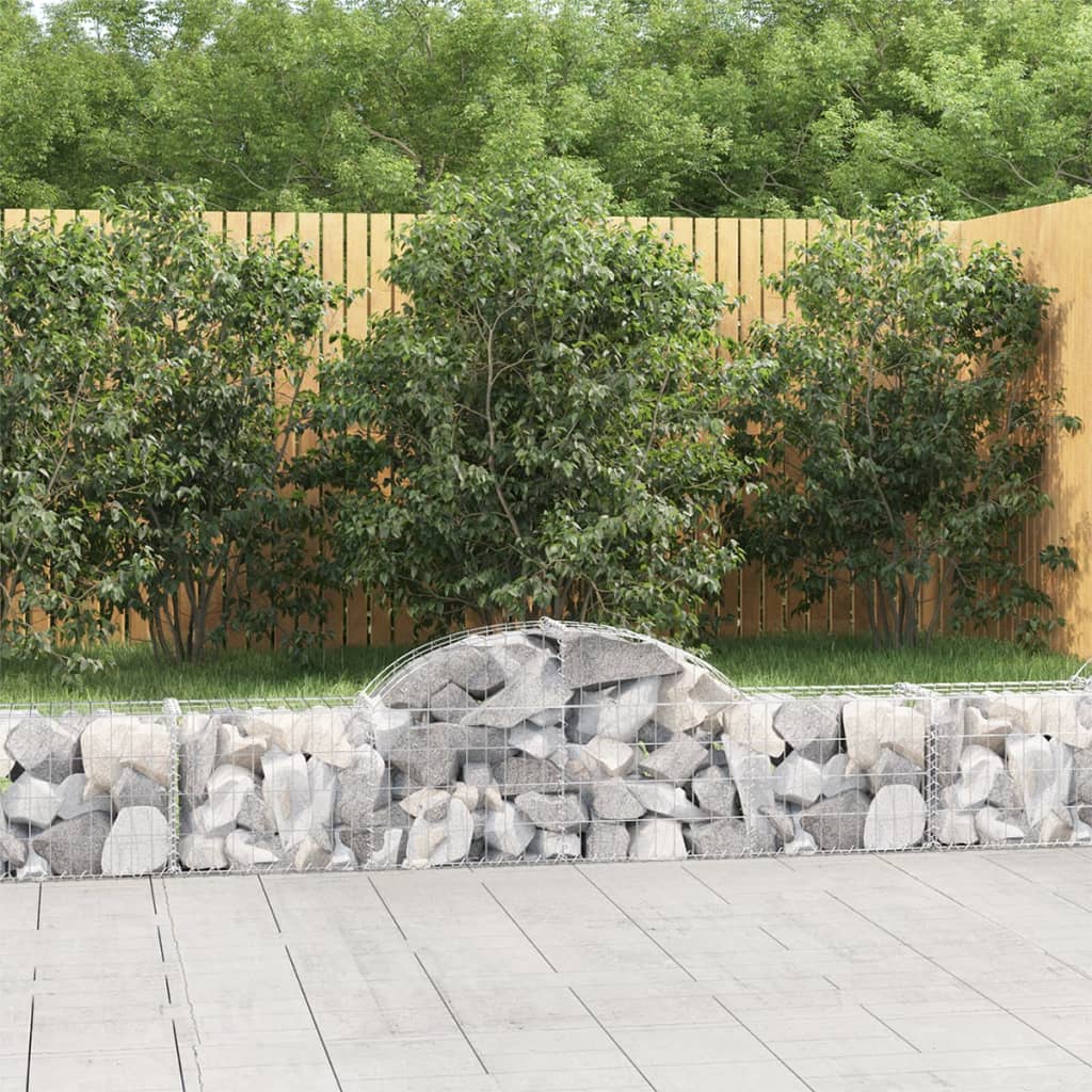 vidaXL Gabionen mit Hochbogen 18 Stk. 200x30x40/60 cm Verzinktes Eisen