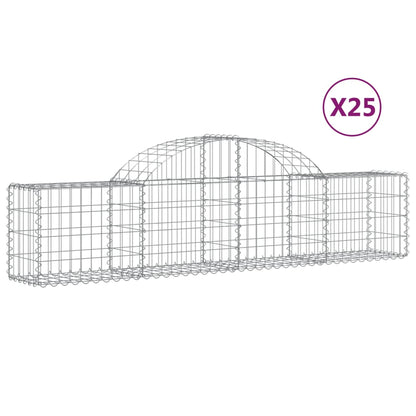 vidaXL Gabions avec arche 25 pcs 200x30x40/60 cm Fer galvanisé