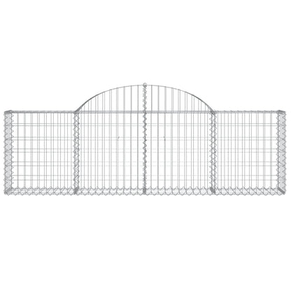 vidaXL Gabionen mit Hochbogen 2 Stk. 200x30x60/80 cm Verzinktes Eisen