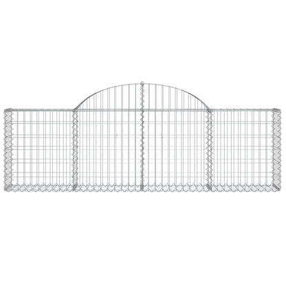 vidaXL Gabionen mit Hochbogen 4 Stk. 200x30x60/80 cm Verzinktes Eisen