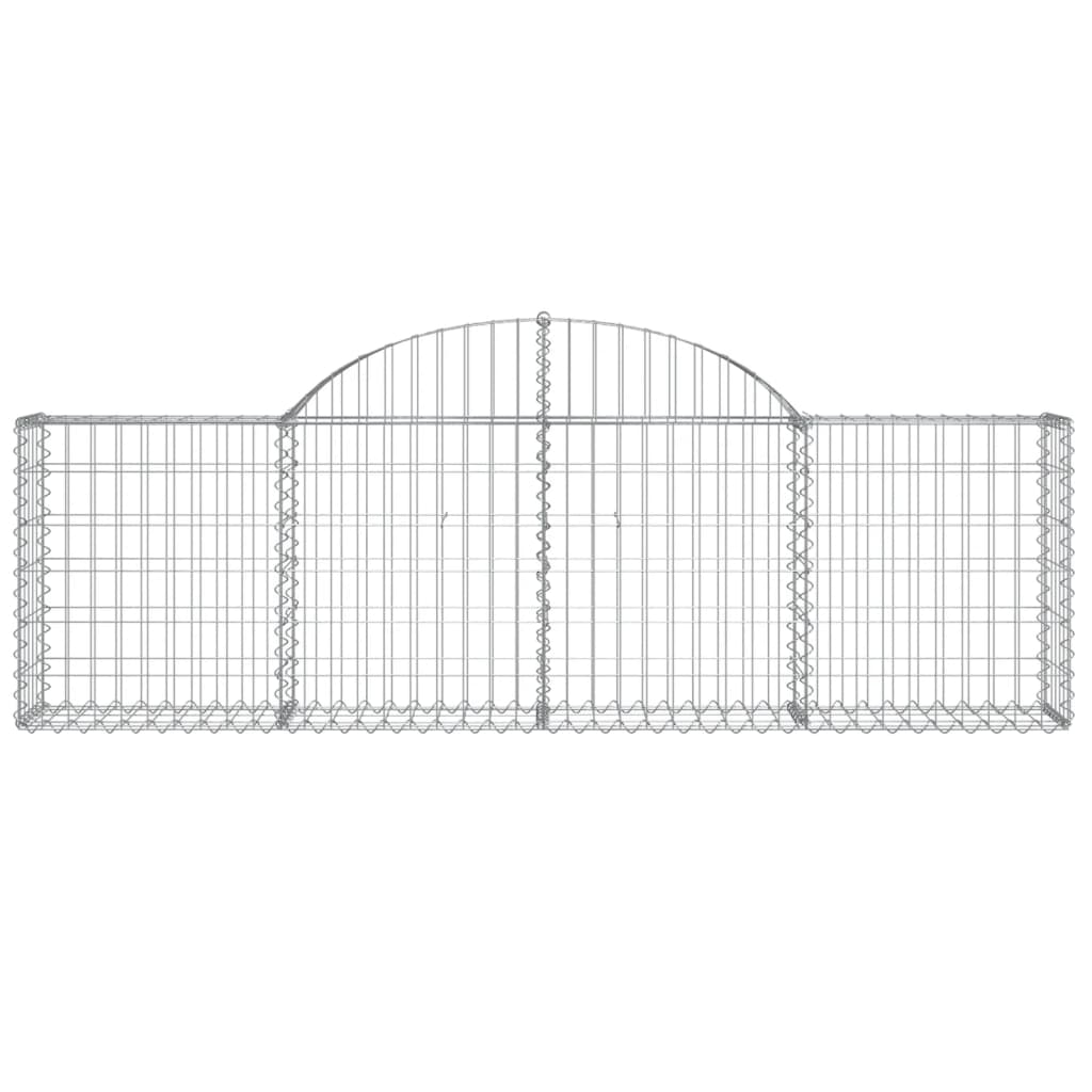 vidaXL Gabionen mit Hochbogen 6 Stk. 200x30x60/80 cm Verzinktes Eisen