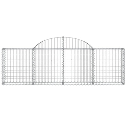 vidaXL Gabionen mit Hochbogen 6 Stk. 200x30x60/80 cm Verzinktes Eisen
