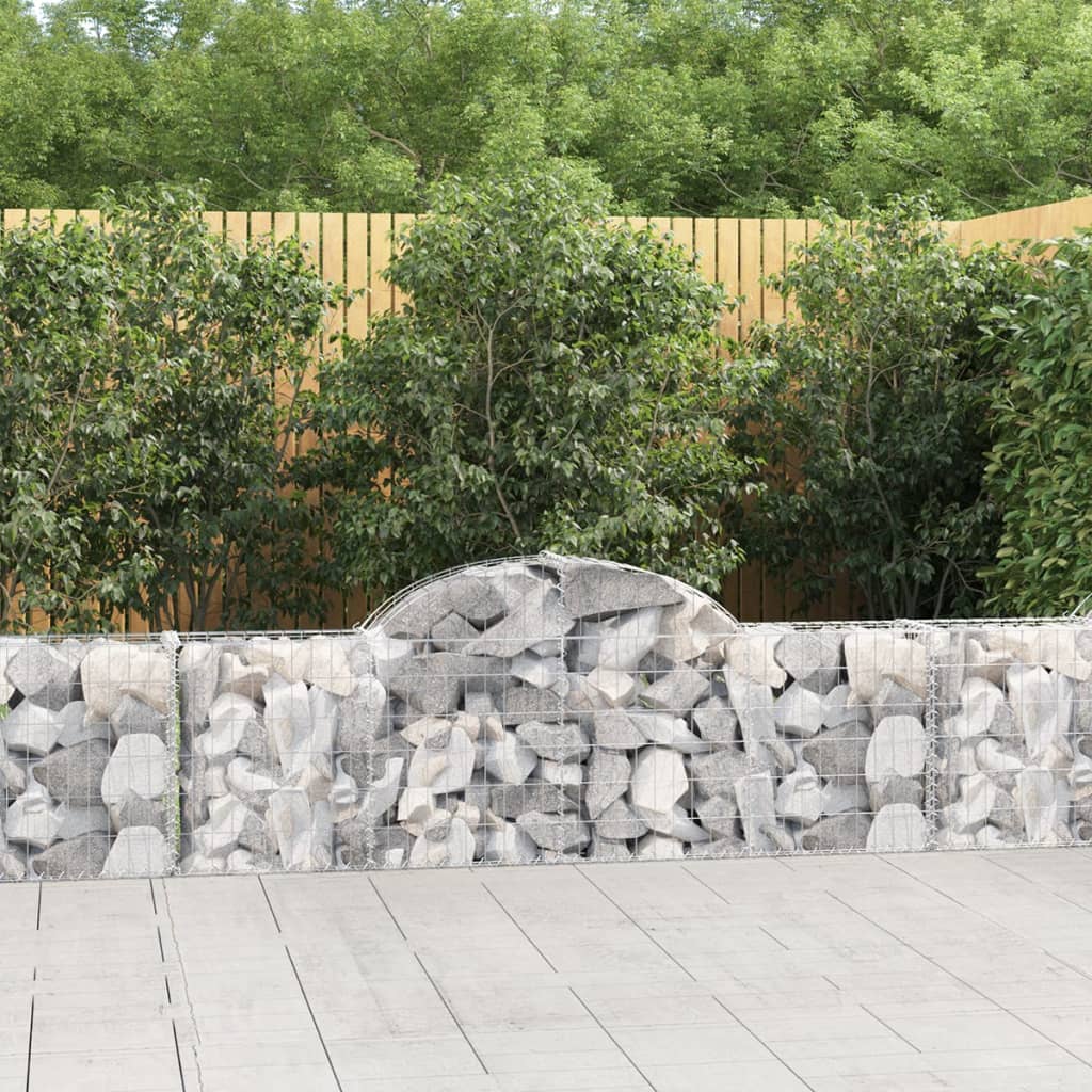 vidaXL Gabions avec arche 50 pcs 200x30x60/80 cm Fer galvanisé