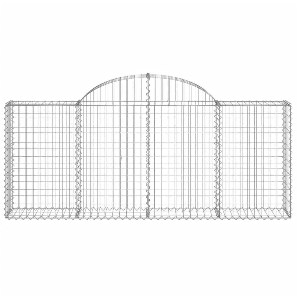 vidaXL Gabionen mit Hochbogen 5 Stk. 200x30x80/100 cm Verzinktes Eisen