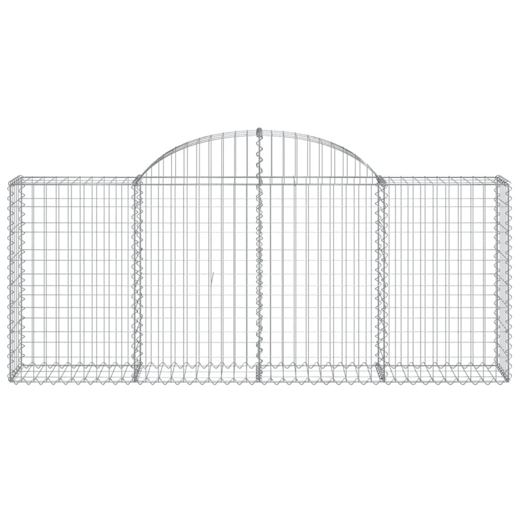 vidaXL Gabionen mit Hochbogen 6 Stk. 200x30x80/100 cm Verzinktes Eisen